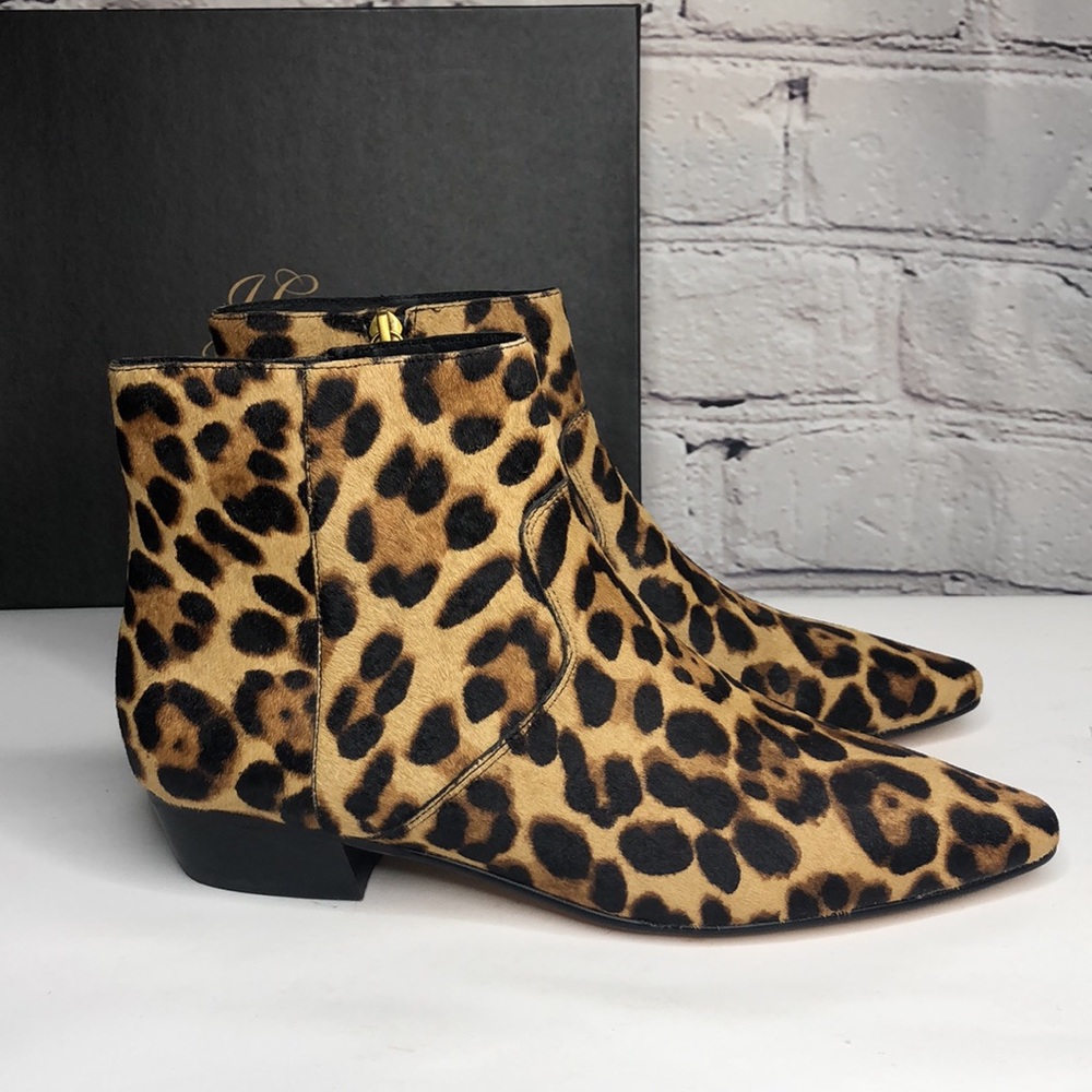 J. Crew Pointy-Toe Booties in Leopard Calf Hair - Size 7 - Picture 6 of 9